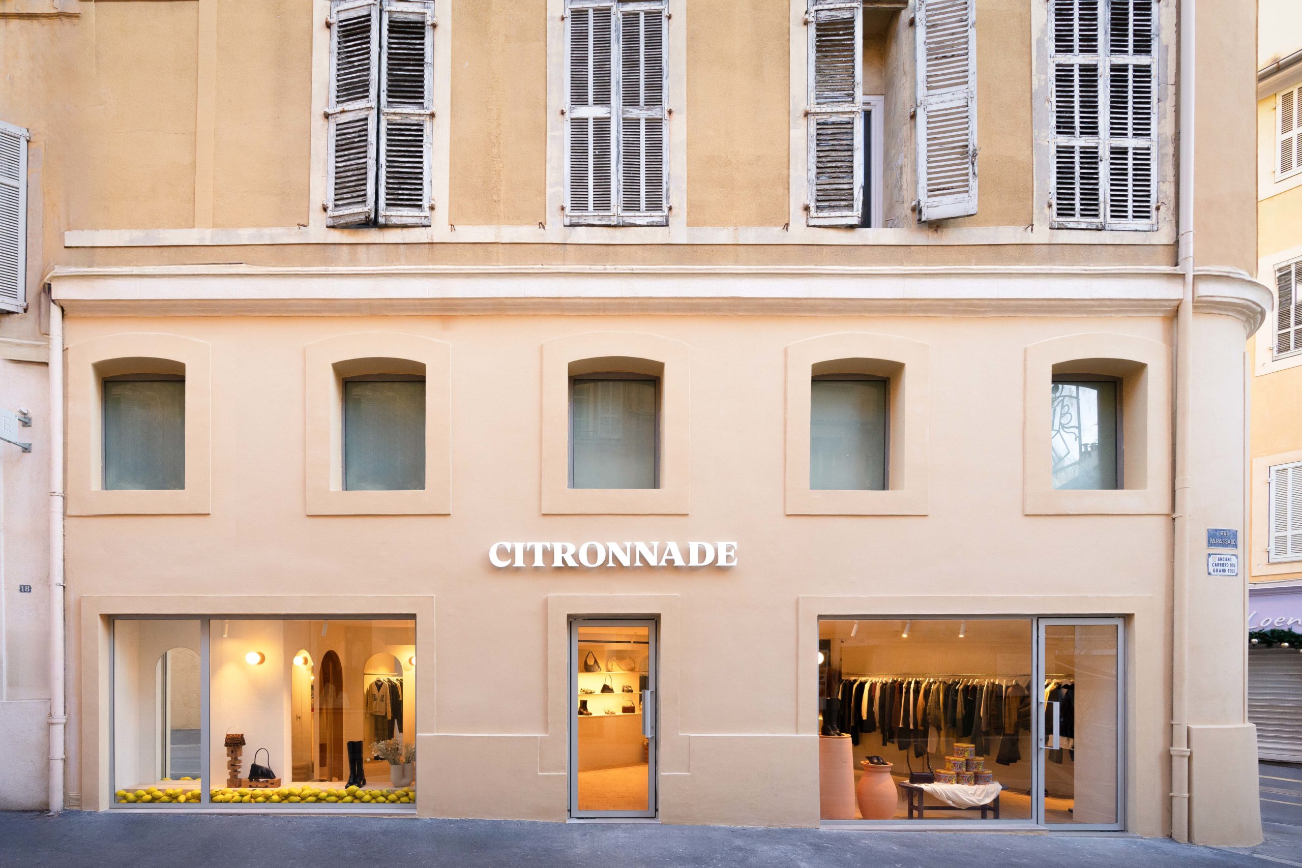 Façade de la boutique Citronnade située rue Papassaudi à Aix en Provence